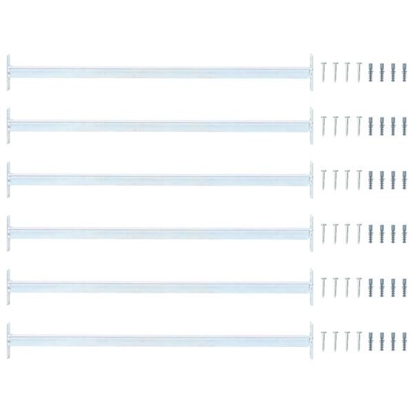 vidaXL Verstelbare raamveiligheidsbalk 6 pcs Zilver Staal