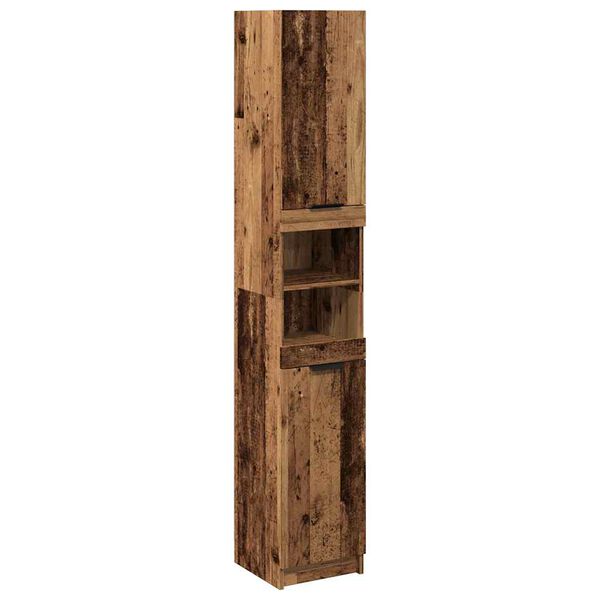 vidaXL Badkamerkast 32x34x188,5 cm bewerkt hout oud houtkleurig