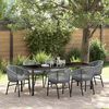 vidaXL Tuin eettafelset 7 pcs Antraciet Gepoedercoat staal