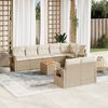 vidaXL 9-delige Loungeset met kussens poly rattan beige