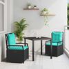vidaXL Tuin Eetset 3 pcs Zwart poly rattan