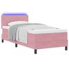vidaXL LED Box Spring Bed met matras met LED Roze 90 x 190 cm Fluweel