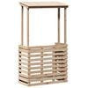 vidaXL Tuinbartafel met dak 112,5x57x195,5 cm massief hout
