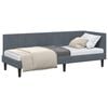 vidaXL Hoekbedframe Donkergrijs 80 x 200 cm Fluweel