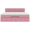 vidaXL Ottoman bed met matras 160x200cm fluweel roze