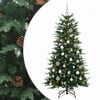 vidaXL Kunstkerstboom met kerstbal 120 cm 150 LED's Warmwit PE & PVC