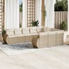 vidaXL 10-delige Loungeset met kussens poly rattan beige