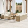 vidaXL Tuin Sofa Set met kussen 11 pcs Beige Poly riet