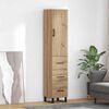 vidaXL Highboard Artisan Eiken 34,5 x 34 x 180 cm Bewerkt hout