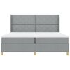 vidaXL Boxspringbed met matras Lichtgrijs 200 x 200 cm Stof