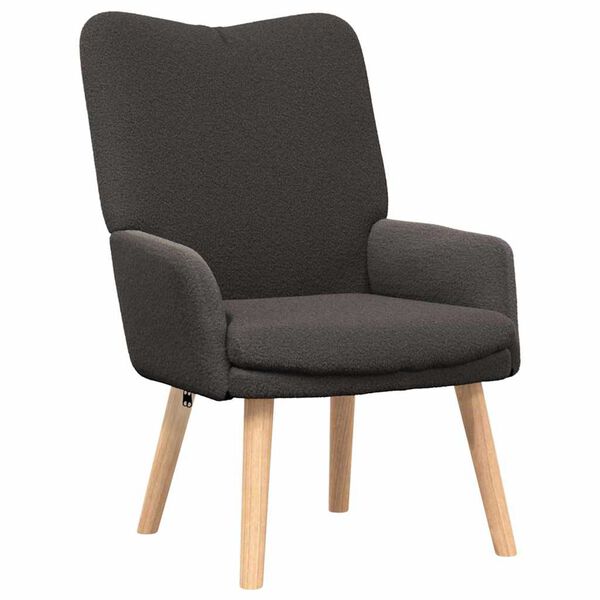 vidaXL Fauteuil Donkergrijs 63 x 67 x 94 cm Sherpa Stof