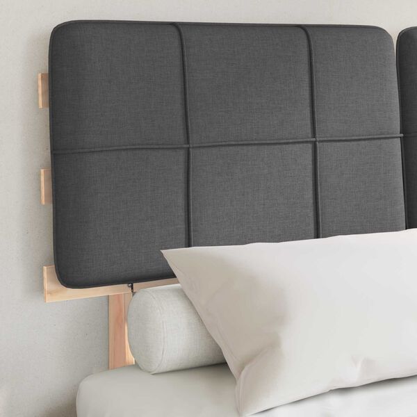 vidaXL Bedframe met Gevoerd Hoofdgedeelte Donkergrijs 120 x 200 cm