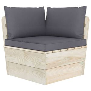 vidaXL Tuinhoekbank met kussens pallet ge&iuml;mpregneerd vurenhout