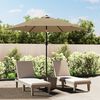 vidaXL Parasol met metalen paal 300 cm taupe