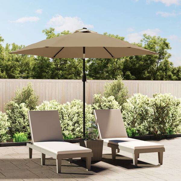 vidaXL Parasol met metalen paal 300 cm taupe