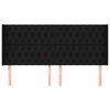 vidaXL Hoofdbord met randen 183x16x118/128 cm stof zwart
