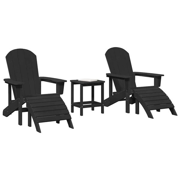 vidaXL Tuin Lounge Meubels 3 pcs Zwart 38 x 38 x 46cm Kunststof