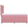 vidaXL Boxspring met matras fluweel roze 80x200 cm