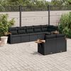 vidaXL 8-delige Loungeset met kussens poly rattan zwart