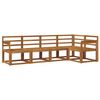 vidaXL Buiten bankenset 5 pcs Naturel