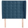 vidaXL Hoofdbord met randen 93x23x118/128 cm fluweel donkerblauw