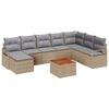 vidaXL Tuinbankenset 9 st Beige en Licht Grijs poly rattan