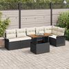 vidaXL Tuin Sofa Set met opslag 7 pcs Zwart Poly riet