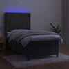vidaXL Boxspring met matras en LED fluweel donkergrijs 80x200 cm