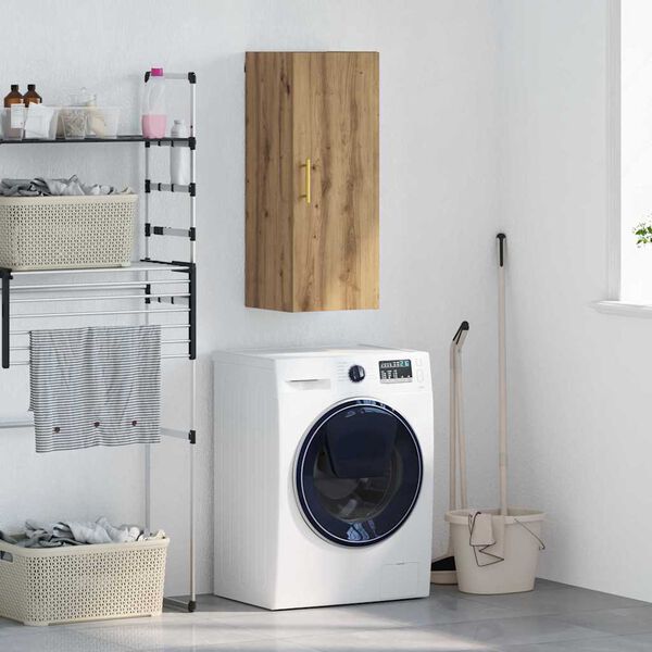 vidaXL Wandkast Artisan Eiken 34,5 x 34 x 90 cm Bewerkt hout