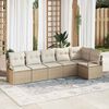 vidaXL Tuin Sofa Set met kussen met opslag 6 pcs Beige en Cr&egrave;me