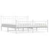 vidaXL Bedframe met hoofd- en voeteneinde metaal wit 193x203 cm