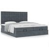 vidaXL Ottoman bed met matrassen 200x200cm fluweel donkergrijs