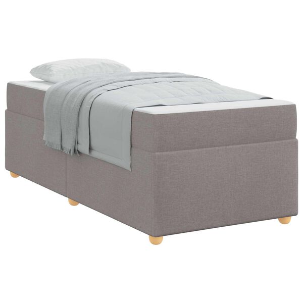 vidaXL Bedframe met matras Taupe 100 x 200 cm Stof