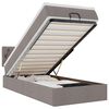 vidaXL Bed poef met matras en LED's 90x200 cm stof taupe