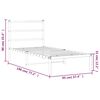 vidaXL Bedframe met hoofdbord metaal wit 90x190 cm