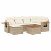 vidaXL 7-delige Loungeset met kussens poly rattan beige