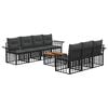 vidaXL Buiten bankenset 8 st Zwart en Donkergrijs 55 x 55 x 37 cm