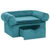 vidaXL Hondenbank met opslag Turquoise 75 x 50 x 38cm Pluche