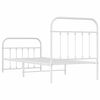 vidaXL Bedframe met hoofd- en voeteneinde metaal wit 90x190 cm