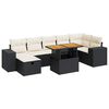 vidaXL 5-delige Loungeset met kussens poly rattan acacia zwart