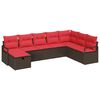 vidaXL Bankstel 6 st poly rattan