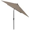 vidaXL Parasol met LED's en stalen paal 2x3 m taupe