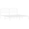 vidaXL Bedframe met hoofdbord metaal wit 193x203 cm
