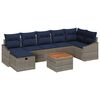 vidaXL Tuinbankenset met kussen met opslag 8 pcs Grijs Poly riet