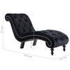 vidaXL Chaise longue fluweel zwart