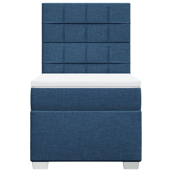 vidaXL Boxspring met matras stof blauw 80x200 cm