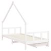 vidaXL Kinderbedframe met lades 90x190 cm massief grenenhout wit
