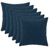vidaXL Kussensloop 6 st HEERLEN Blauw 30 x 30 cm Microfiber Fleece