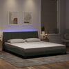 vidaXL Bedframe met LED zonder matras "Hanko" fluweel lichtgrijs 180x200 cm