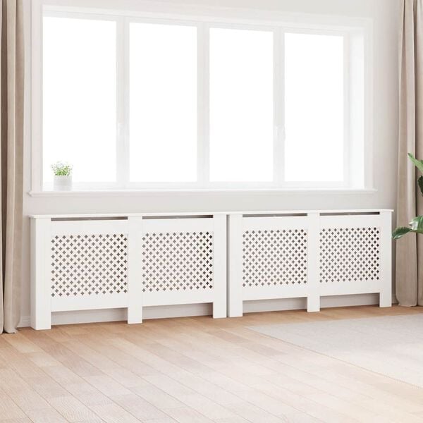 vidaXL Radiatorombouwen 2 st 152x19x81,5 cm MDF wit